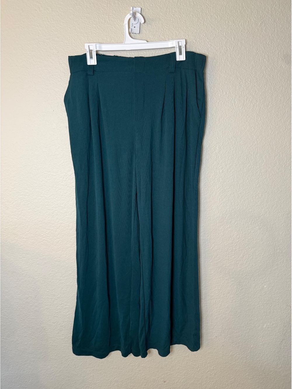 Halara XL Tall High Waisted Pocket Wide Leg Waffle Work Pant in Forest Biome